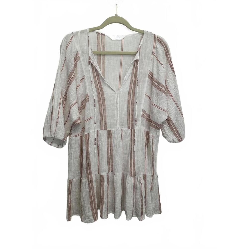 Primark Cares  Organic Cotton Lightweight Striped Women's Top Neck SIZE L